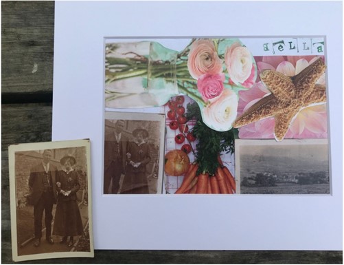 Collage yn defnyddio delweddau o gasgliadau archifol