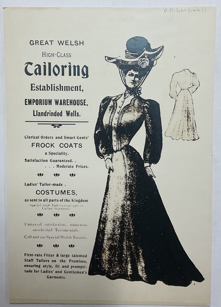 Emporiwm Canolbarth Cymru hysbyseb (1890au), eitem o Archifau Powys