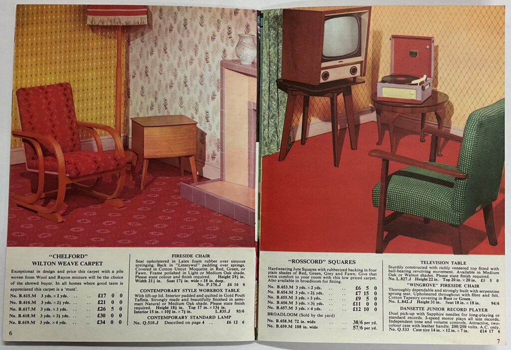 Catalog Atodol Dodrefn Cartrefi Pryce Jones (1956), eitem o Archifau Powys